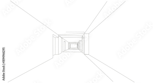 Perspective corridor sketch