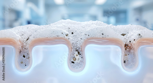 3d illustration of deep pore cleansing skincare concept