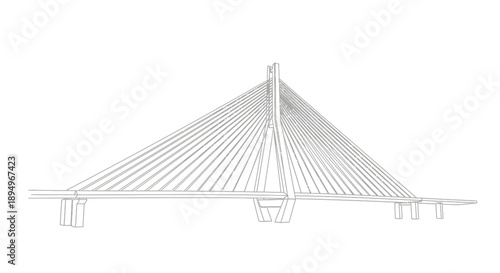 cable-stayed bridge illustration