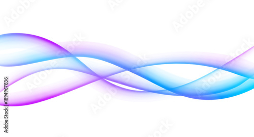 Abstract Blue and Purple Wave Lines on Transparent Background