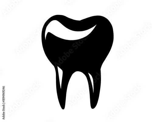 human teeth silhouette, vector illustration, icon isolated on white background
