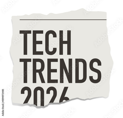 Torn newspaper headline. Isolated vector paper piece with bold typography on a transparent background.