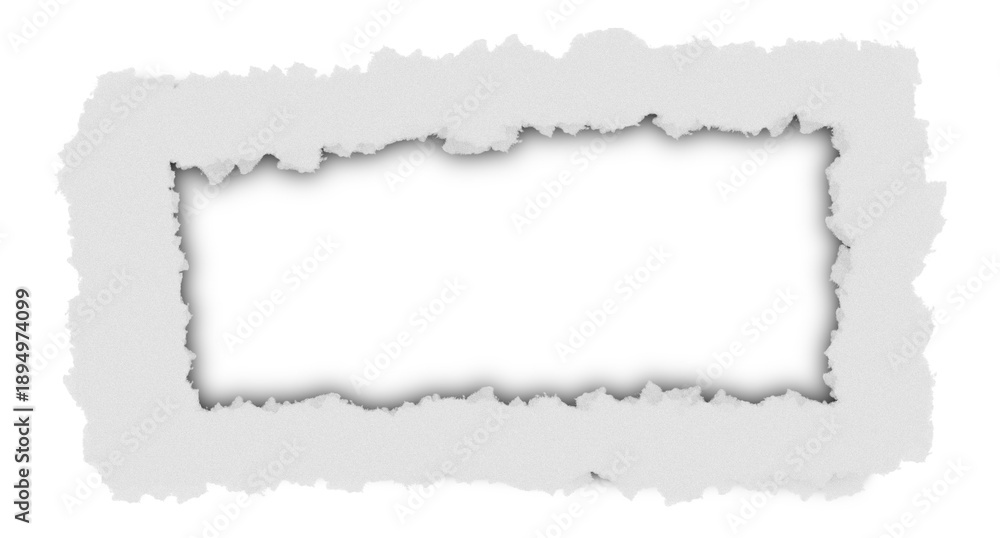 Obraz premium Realistic Rectangular Paper Tear Hole Isolated for Graphic Design Mockup