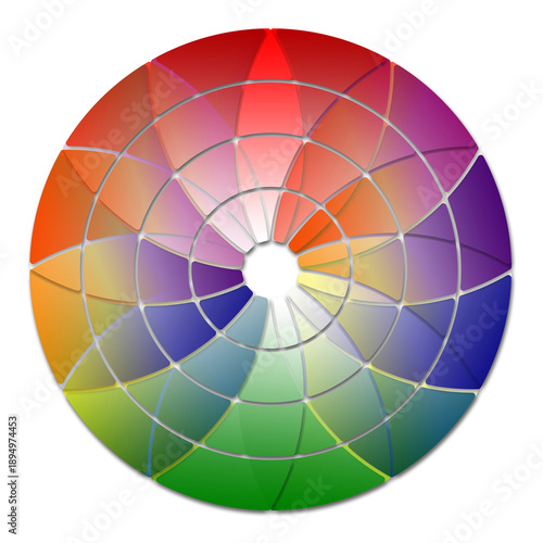 Color wheel concept on white background