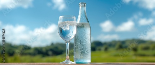 Water bottle alongside a wa...