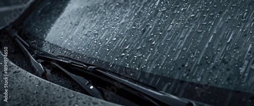 The car windshield is cover...