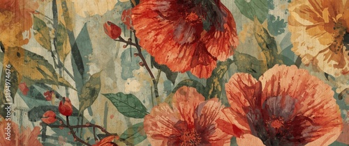 Close-up of red flower abst...