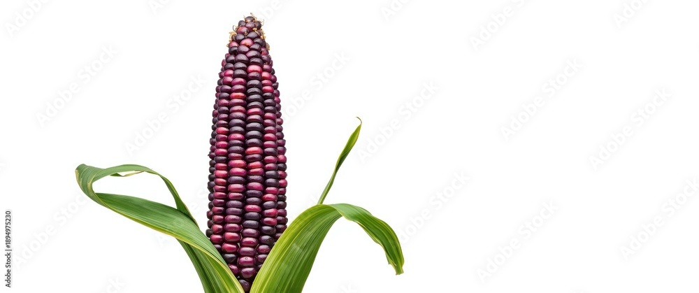 Fototapeta premium Purple corn just picked against a white backdrop