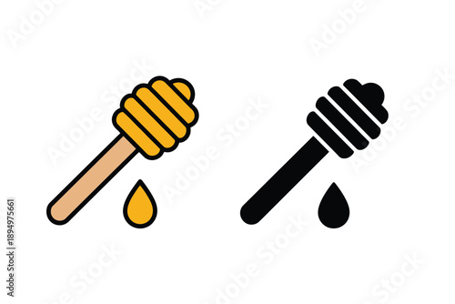 Honey dipper with yellow honey drop