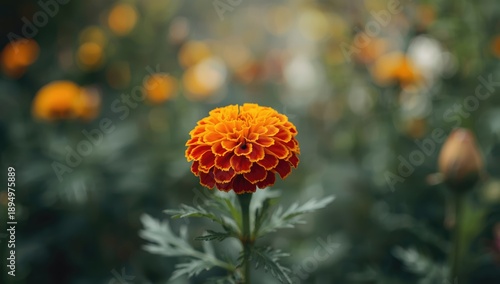 Detailed view of a Marigold flower in bloom, used as background for floral design
