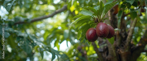 Mahogany tree with ripe fru...