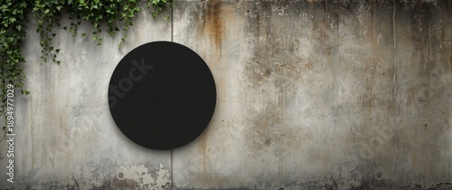 Round sign mounted on the a...