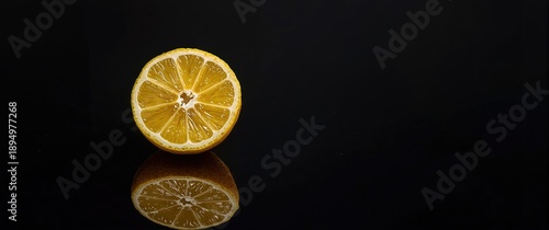 Black glass surface with a ...