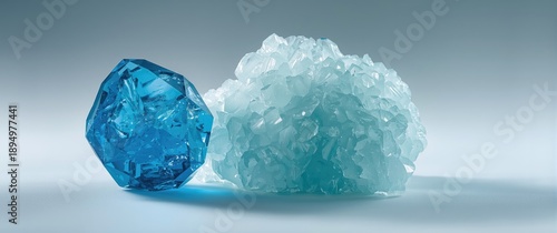 Light blue artificial cryst...