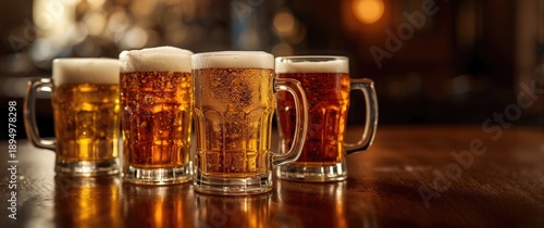 Background with four glasse...