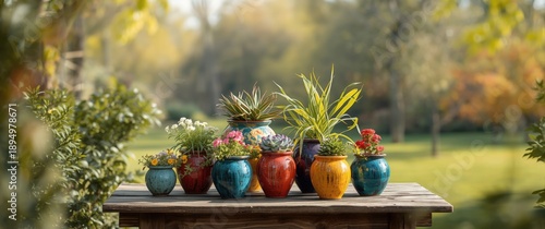 Colorful Flower Pots Made o...