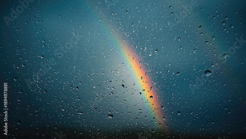Raindrops cling to glass re...