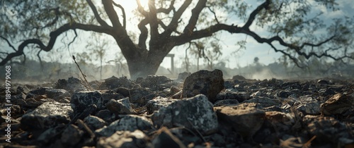 Debris and fallen rocks cau...