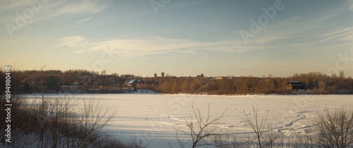Snowy winter landscape feat...