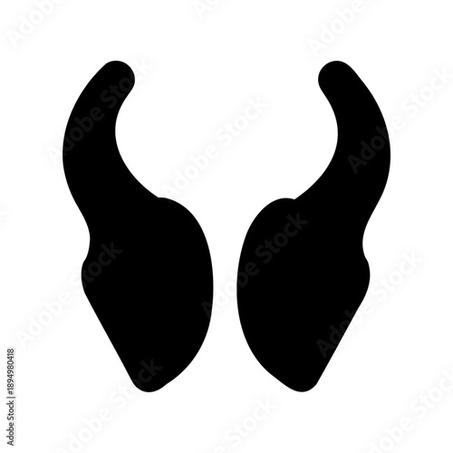 smooth black silhouettes of breasts on white background