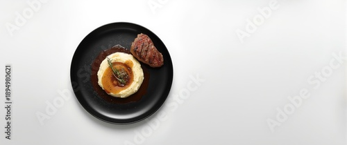 White Mashed Potato on a Bl...