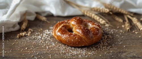 Food scene with Bretzel bac...