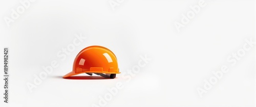 Orange work helmet seen fro...