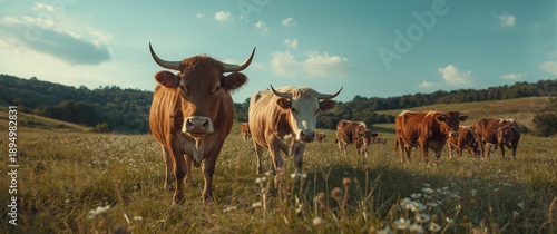 Cattle grazing on a meadow