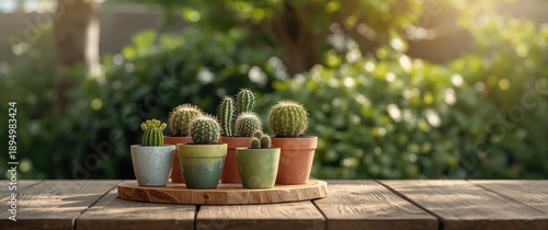 An assortment of cactus pots