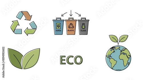 Eco Friendly Recycling Concept Illustration.