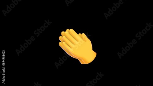 Clapping hands 3d icon. Hand clapping emoji animation