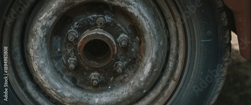 View of a car's gray or sil...