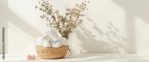 White background with bath ...