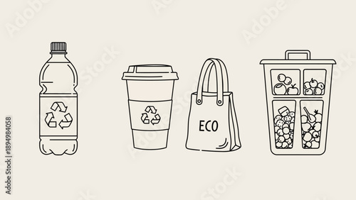 Recyclable Items and Eco Friendly Products.