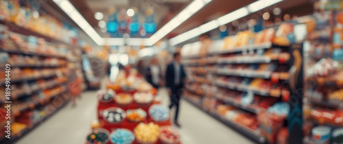 Blurry Interior of Grocery ...