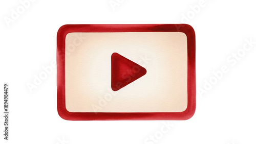 Free Download Red square button with white background and red play button left side. - GFXLoad