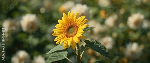 A colorful sunflower featur...