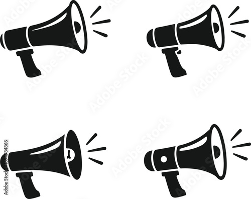 Megaphones icons set