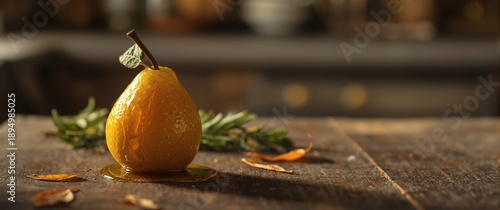 Baked apple quince with hon...