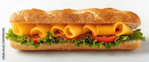 Open baguette sandwich with...