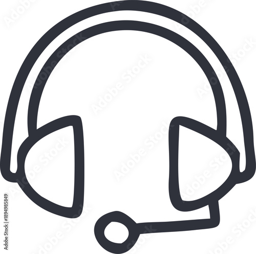 Headset Illustration: A minimalist illustration of a headset, perfect for representing communication and customer service.