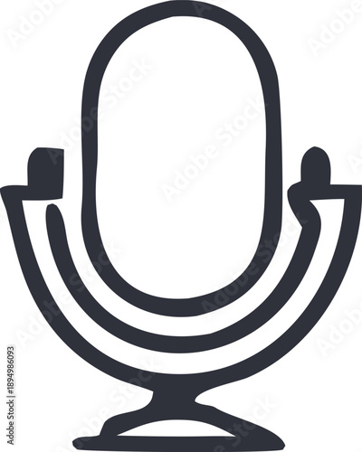 Microphone Icon: A simple yet elegant illustration of a microphone, a symbol of voice, recording, and communication, perfect for podcasts, audio projects, and media presentations.