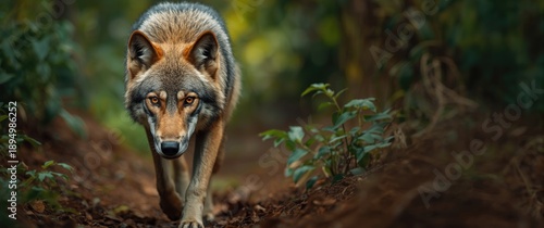 Indian wolf captured in a c...