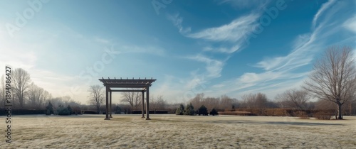 Pergola in a winter garden ...