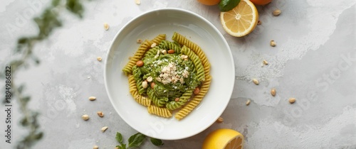 Small spiral vegan pasta wi...