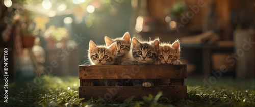 Adoptable kittens in a crat...