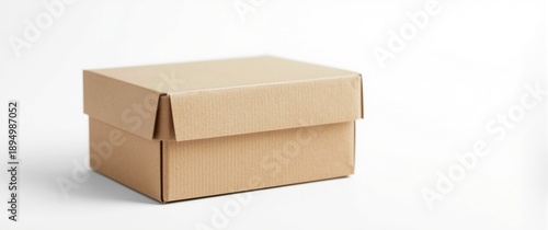 Beige Kraft box isolated on...