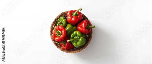 Basket of red and green pep...