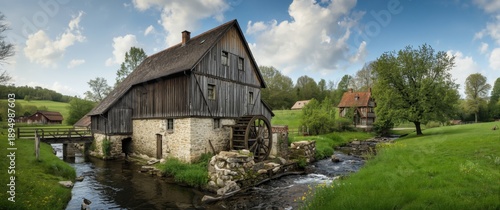 Historic Wooden Mill at Eur...