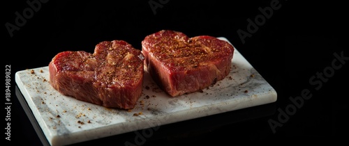 Grilled on a stone slab, tw...